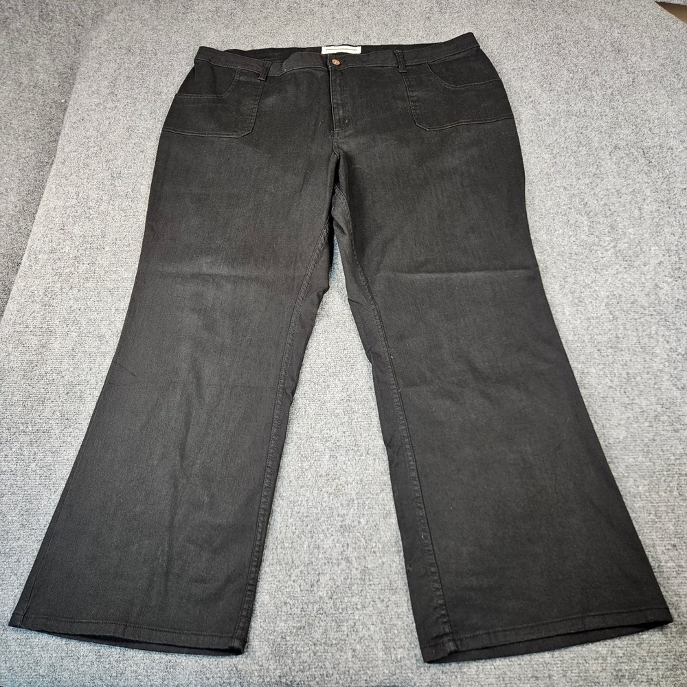 Fashion Bug Womens 26W Black Stretch Denim Bootcut Jeans Plus Size Solid